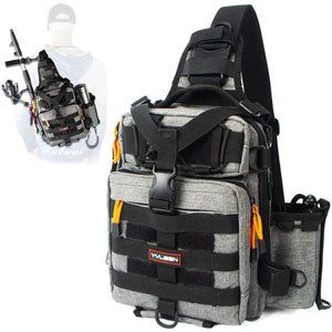 Fishing Tackle Backpack Storage Bag，Water-Resistant Fishing Backpack with Holder